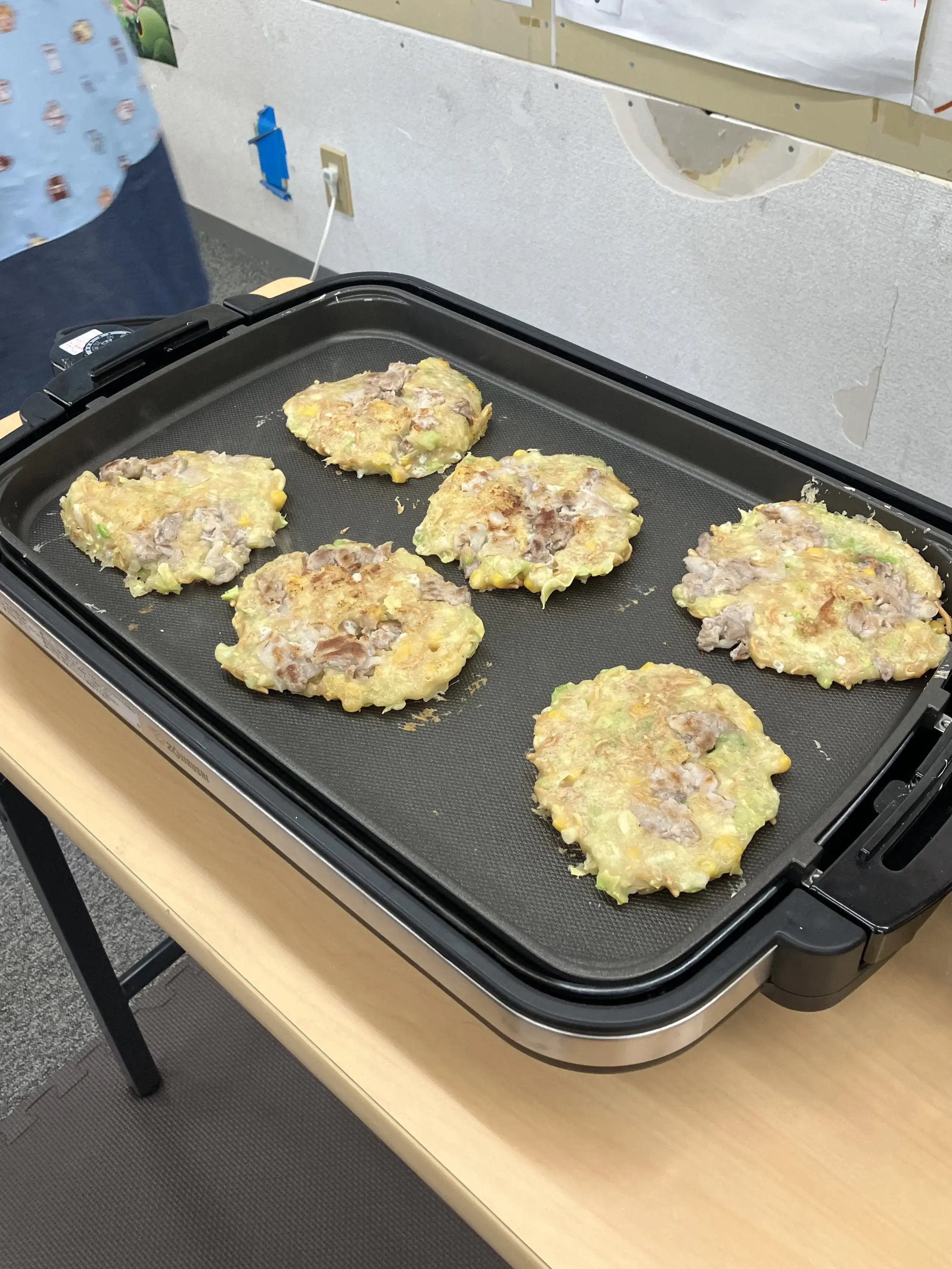 焼いている様子