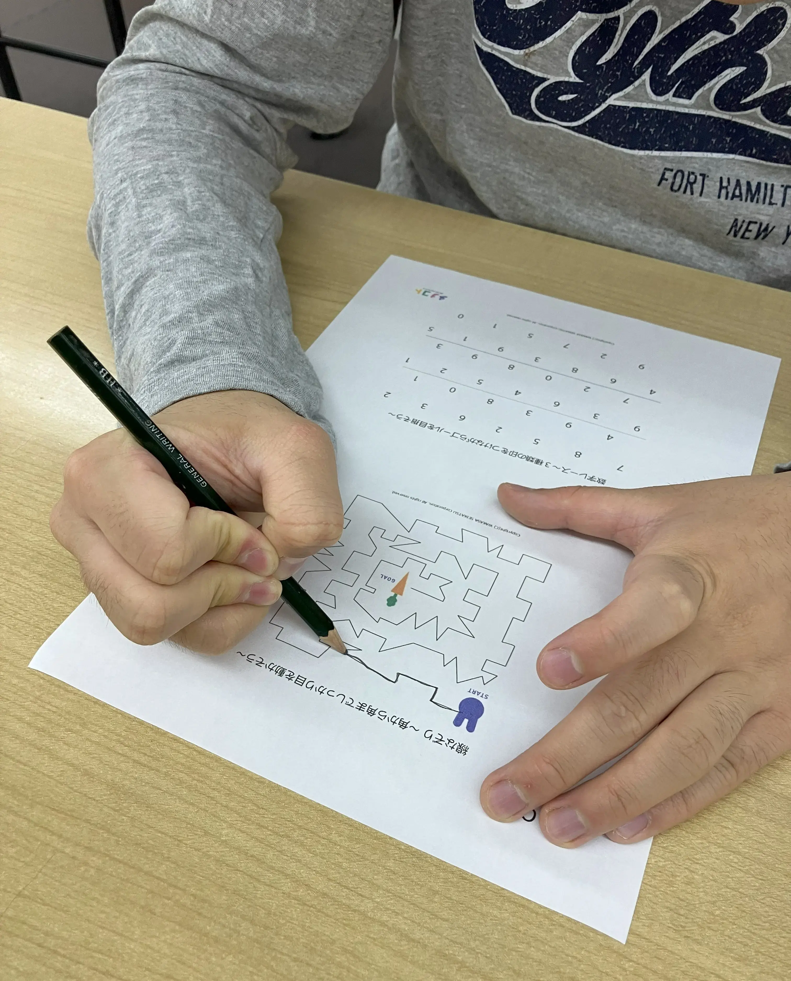ビジョントレーニングに取り組んでいる様子